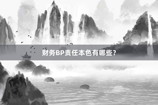 财务BP责任本色有哪些？